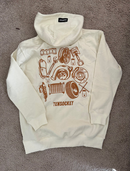 Cream Japanese / Premium Hoodie / 4yr