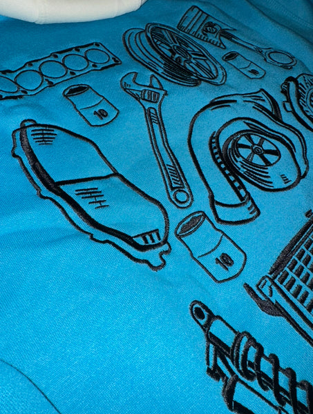 Retro Blue  / Premium Hoodie / 4yr