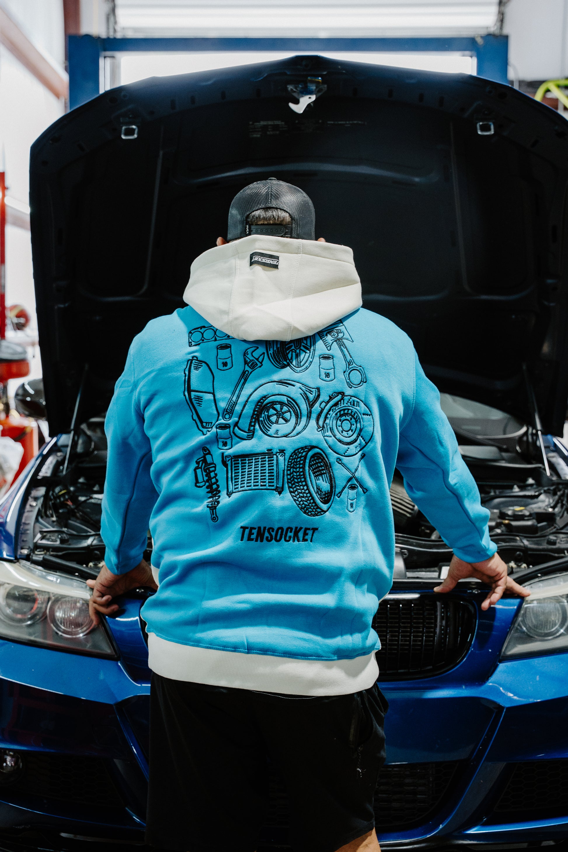 Retro Blue  / Premium Hoodie / 4yr