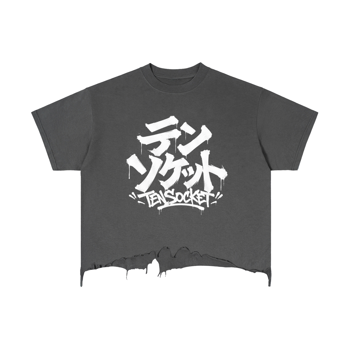 Vintage Wash Boxy Distressed Hem T-Shirt